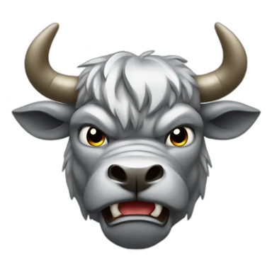 Silver angry bull sticker
