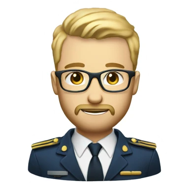 professional man leader in motivation professional casual dress, blue-eyed blonde very short hair like militar cut with a shadow of a beard with glases  in a suit  sticker