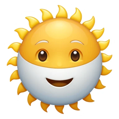 sun without any face. but white colored sticker