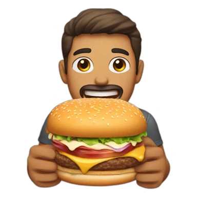 man eating cat burger sticker