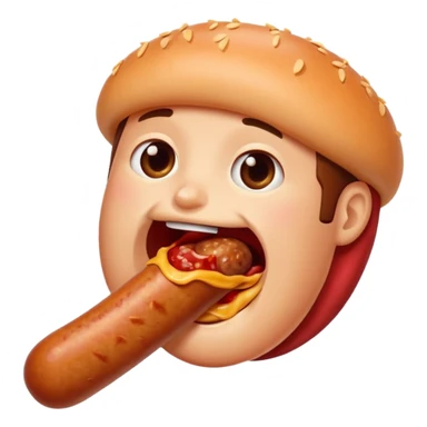 Mouth on sausage sticker