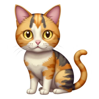 full body anxious looking colourful light patched calico tabby cat with hazel eyes sticker