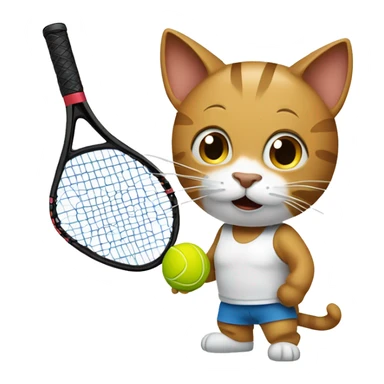 Cat playing racquetball  sticker