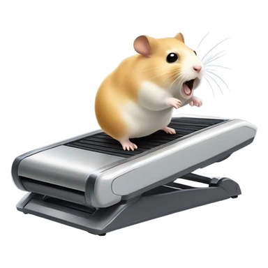 hamster runs on a treadmill sticker