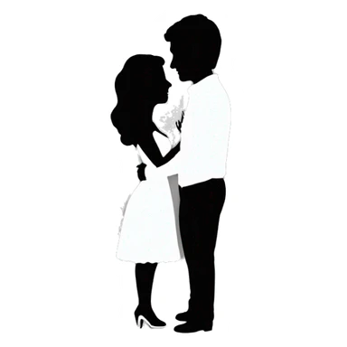 marriage proposal silhouette  sticker