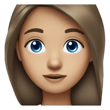 brown hair blue eyes girl  sticker