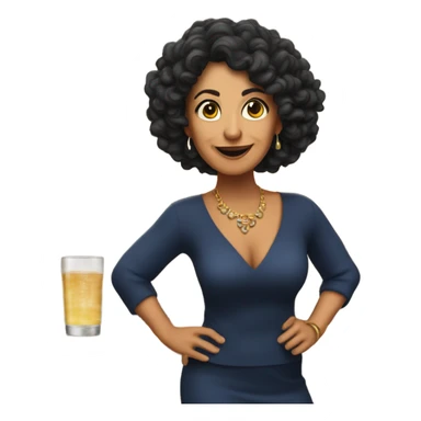 Hispanic 48 year old women with not so curly hair dancing at a bar sticker