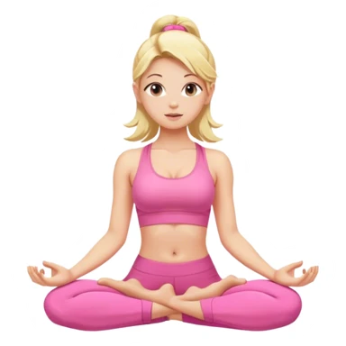 blonde yoga girl pink clothes sticker