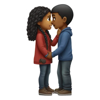 Girl and boy kissing on the lips sticker