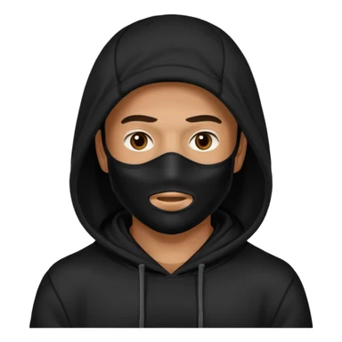 Mysterious man black hoodie black mask sticker