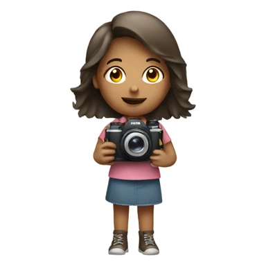 girl with a camera and paper sticker