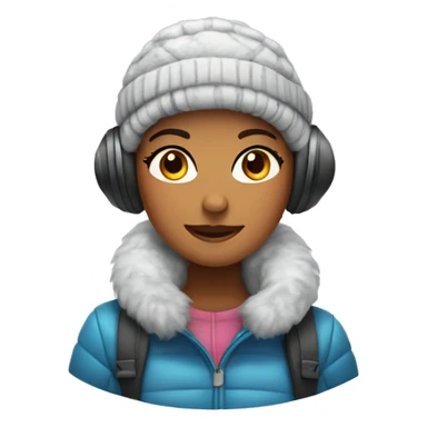 winter girl with ear muffs sticker