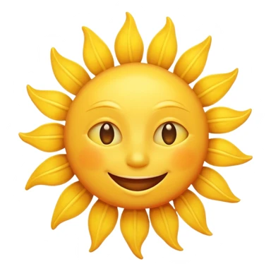 smiling sun emoji, simple and cheerful sticker