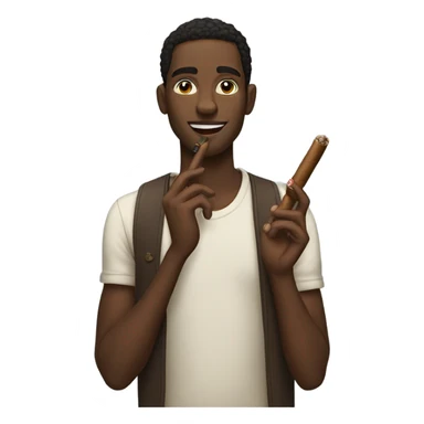 Young black man smoking cigar sticker