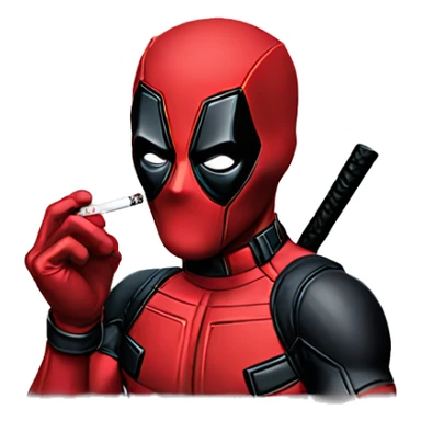 Deadpool smoke cigarette sticker