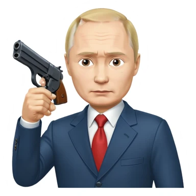 Путин наводит пистолет себе на висок sticker