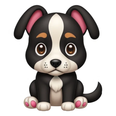 haz un perro negrocon el ozico y las patas blancas sticker