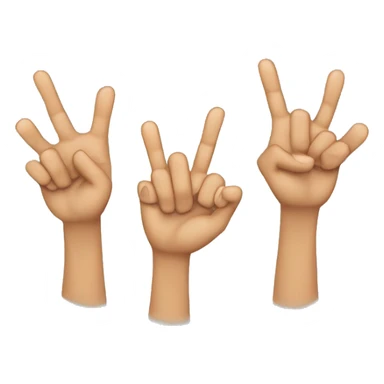 One hand two finger down and three up sticker