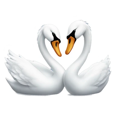 Two white swans kissing  sticker