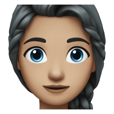 a girl with fair skin, straight black hair, gray-blue eyes, standing,very beautiful,very hot,with her hair down sticker