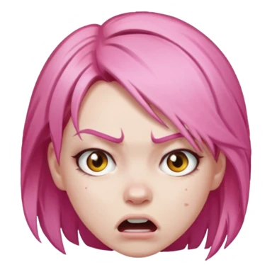 ragazza capelli rosa arrabbiata sticker