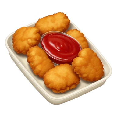 Chicken nugget with ketchup sticker