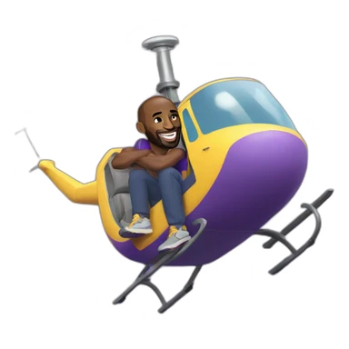 Kobe Bryant laughed while riding a helicopter sticker