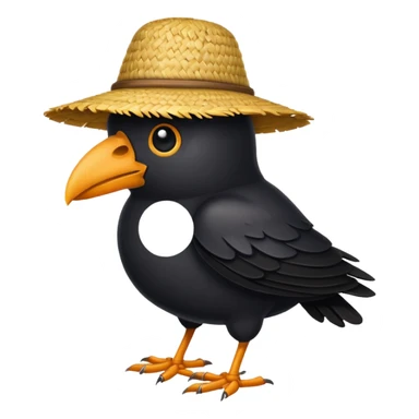 straw crow sticker