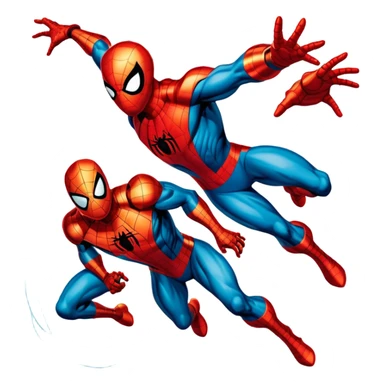 Icon for Vintage Comics and Manga: an open comic book with retro Marvel-style artwork, featuring iconic superheroes like Spider-Man and Iron Man, with action lines. The icon should capture the dynamic and colorful nature of classic comics and manga. Transparent background. sticker