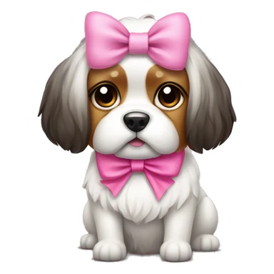 shizu dog with pink bow sticker
