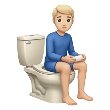 Sitting on toilet  sticker