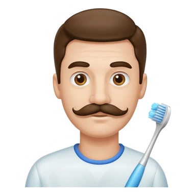 A guy with a toothbrush mustache sticker