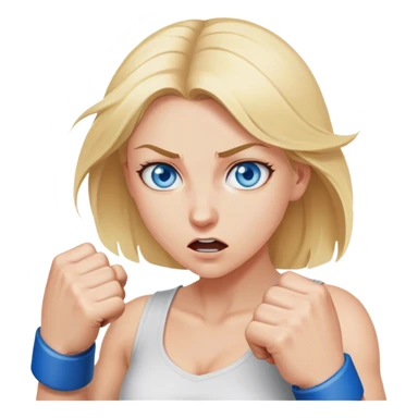Blond woman with Blue eyes fighting in a brawl sticker