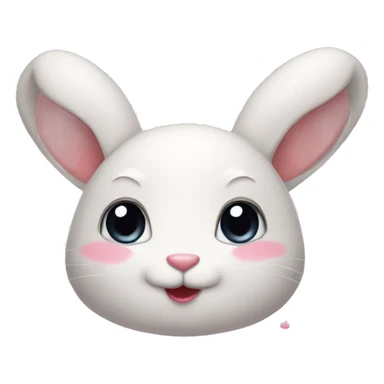 sweet bunny Face with hearts sticker