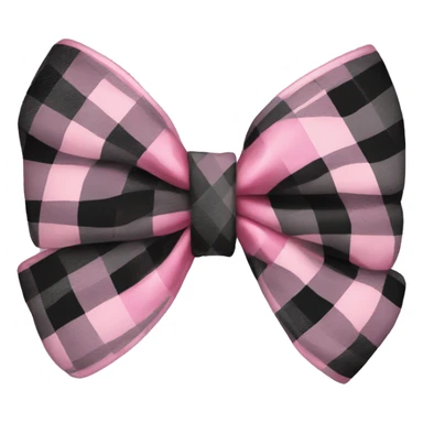 black pink plaid bow sticker