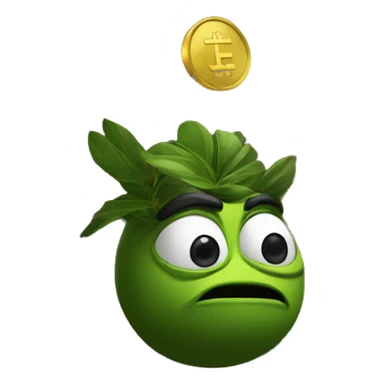 a Pepe sits under a tree of coins sticker