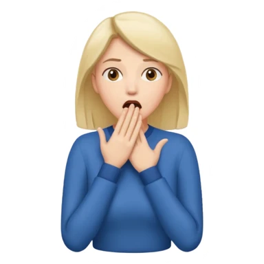 woman surprised with her hands over her mouth, full body sticker