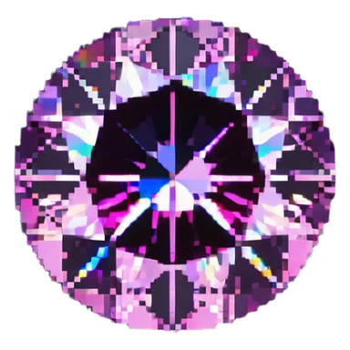 round cut pink sapphire gemstone with holographic sparkle effect sticker