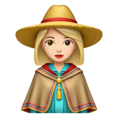 woman with fashion pancho sticker