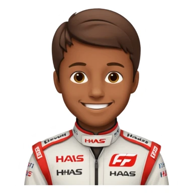 The Formula 1 Driver Oliver Bearman (brown volume hair)in Haas F1 Suit sticker