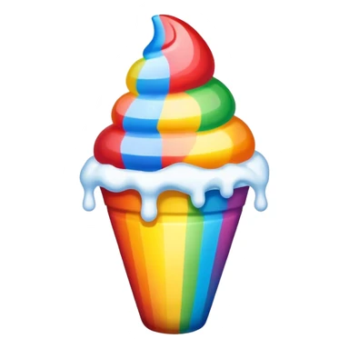 Rainbow snow cone sticker