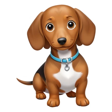 Tan dachshund with a white patch on its chest￼ sticker