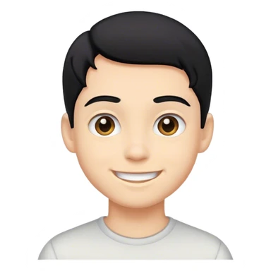 smiling boy with black hair sticker