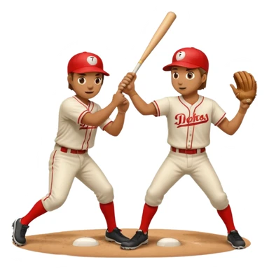 dos basebeall playr a golpes sticker