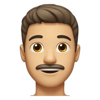 Brown hair Young Guy with a mustache and gel on his short hair big jaw big nose and an arabic tone of skin sticker