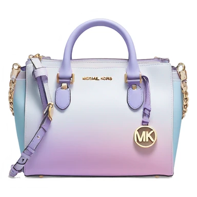 Realistic isolated pastel pink ,light blue ,and light purple ombre Michael Kors satchel purse.  sticker