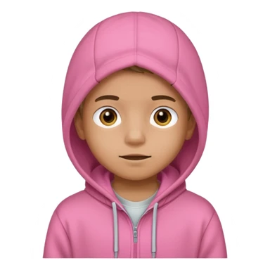 Kid Boy in pink hoodie  sticker