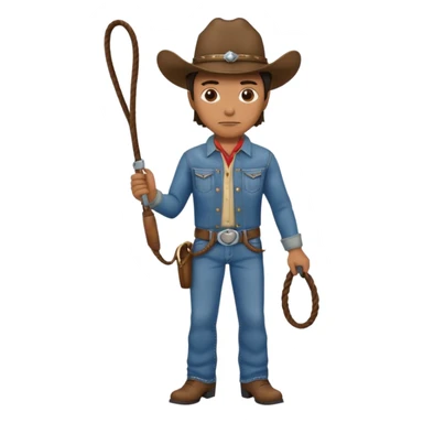 Cowboy riding a horse with whip sticker