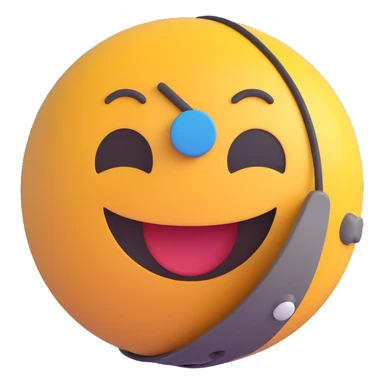 3D smiley emoji, round shape, wearing rock climbing gear, sporty face, transparent background (rock climbing sports) sticker
