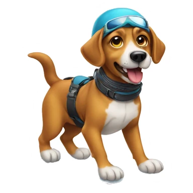 dog snowboarding  sticker